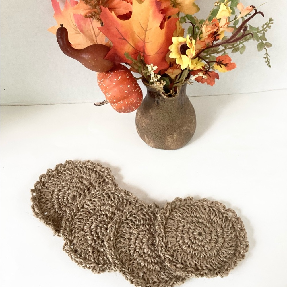 Coasters Hand Crafted Tan Jute Bar Cart Essential Crochet Rustic